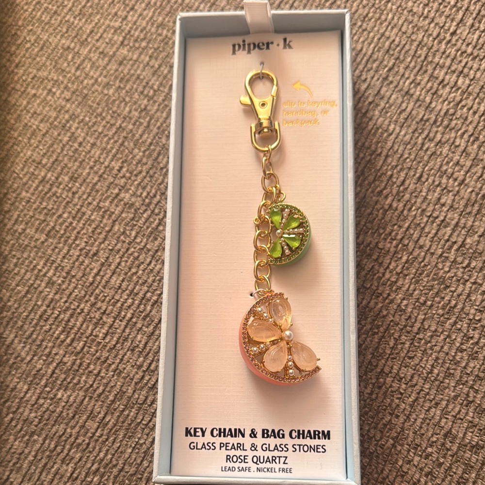 Piper Gold and Green Key Chain & Bag Charm